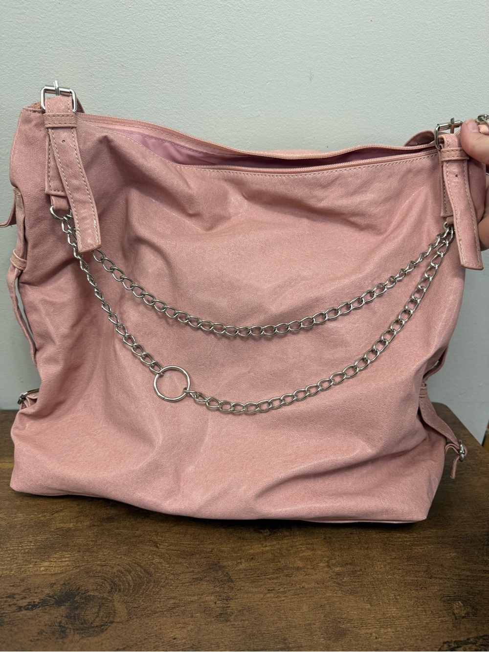Everyday Pink Tote Bag - Soft Pink Shoulder Handbag - Picture 2 of 5